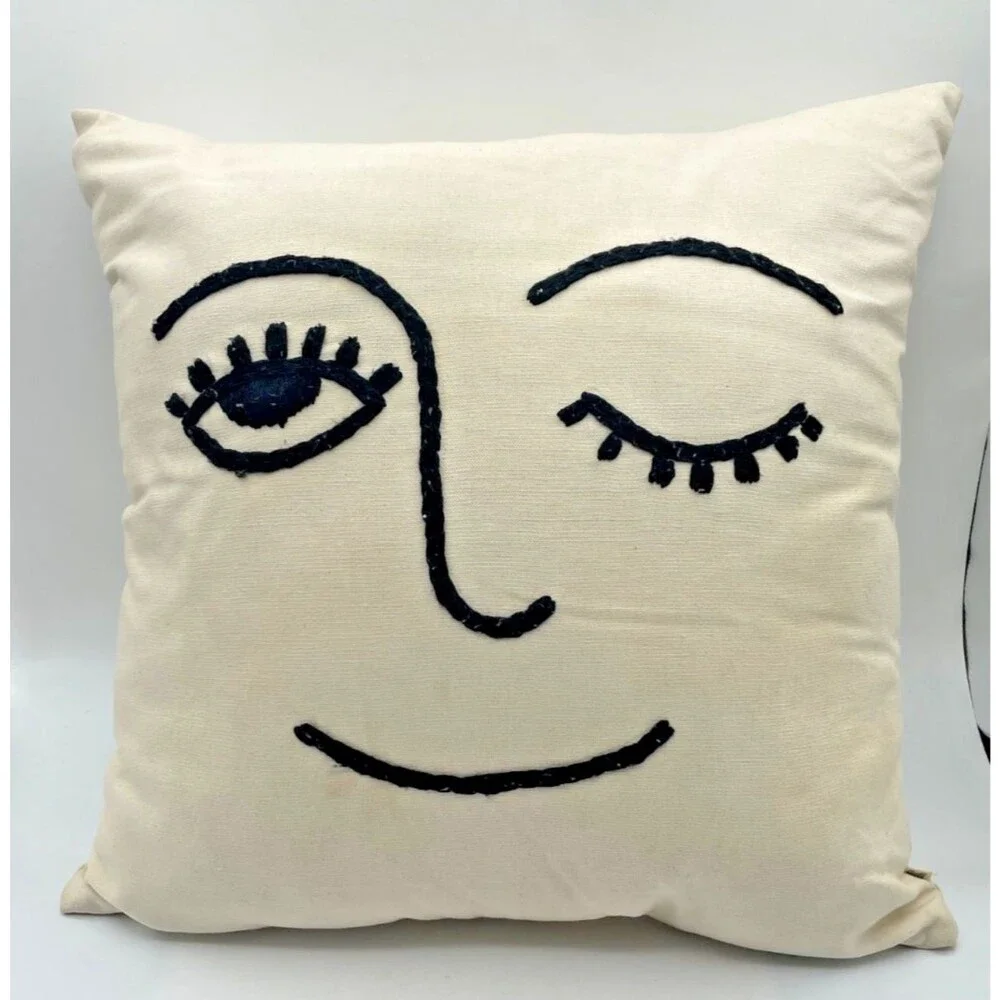 Urban Outfitters Winky Face Throw Pillow Cover 18